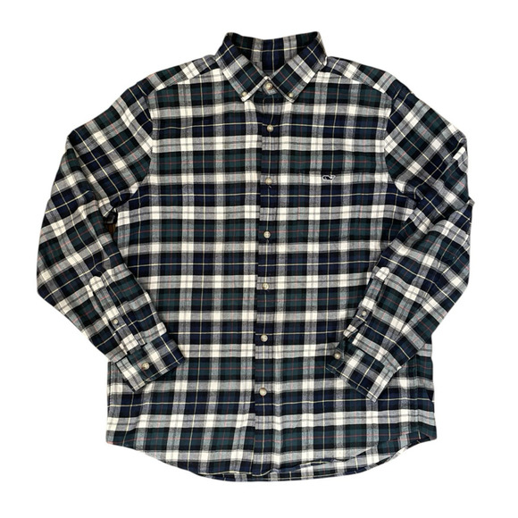 Vineyard Vines by Shep & Ian Classic Fit Tucker Shirt Large Flannel Plaid Button - Picture 1 of 6